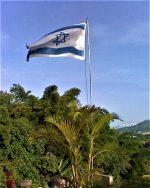 Bandera de Israel en el patio de la casa.jpg